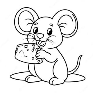 Adorable Mouse With Cheese Coloring Page 26284-21239