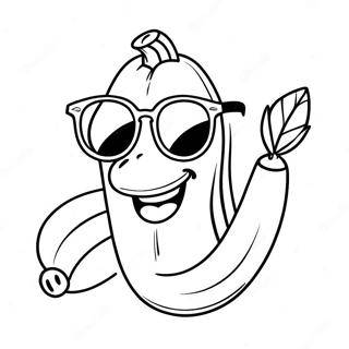 Happy Banana With Sunglasses Coloring Page 26304-21253