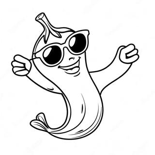 Happy Banana With Sunglasses Coloring Page 26304-21254