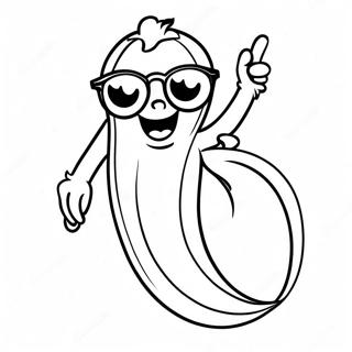 Happy Banana With Sunglasses Coloring Page 26304-21255