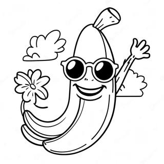 Happy Banana With Sunglasses Coloring Page 26304-21256