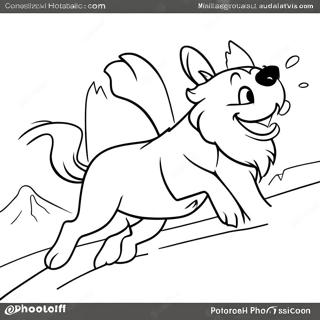 Balto Running Through Snow Coloring Page 26314-21261