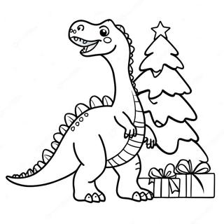 Dinosaur Christmas Coloring Pages