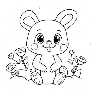 Cute Bonnie With Flowers Coloring Page 26324-21266