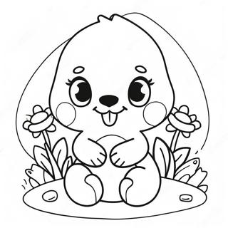 Cute Bonnie With Flowers Coloring Page 26324-21267