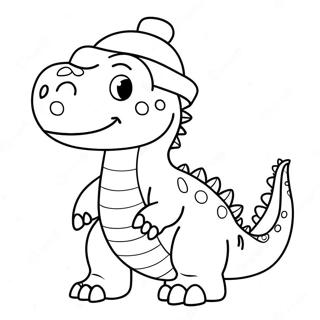 Dinosaur Christmas Coloring Pages