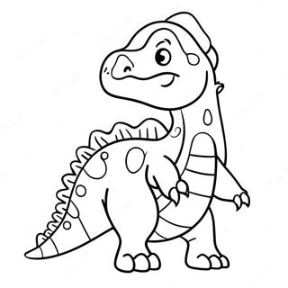 Festive Dinosaur With Santa Hat Coloring Page 2632-2214