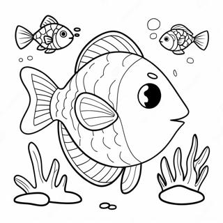 Sebastian With Colorful Fish Coloring Page 26334-21274