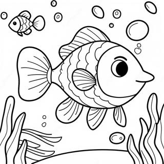 Sebastian With Colorful Fish Coloring Page 26334-21276