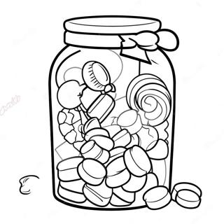 Colorful Candy Jar Coloring Page 26344-21286