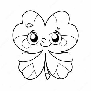 Cute Shamrock With Smiling Face Coloring Page 26354-21293