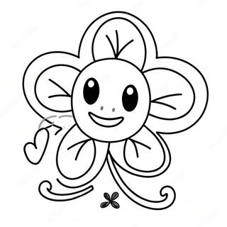 Cute Shamrock With Smiling Face Coloring Page 26354-21295