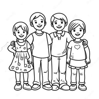 Happy Little People Family Coloring Page 26374-21309