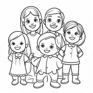 Happy Little People Family Coloring Page 26374-21310