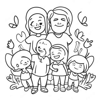 Happy Little People Family Coloring Page 26374-21311