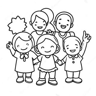 Happy Little People Family Coloring Page 26374-21312