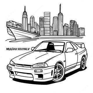 Nissan Skyline Sports Car Coloring Page 26384-21316