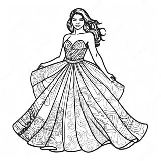 Zendaya In Sparkling Dress Coloring Page 26394-21325