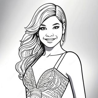 Zendaya In Sparkling Dress Coloring Page 26394-21327