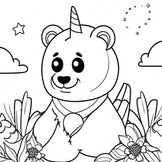 Unicorn Panda Coloring Page 26403-21334