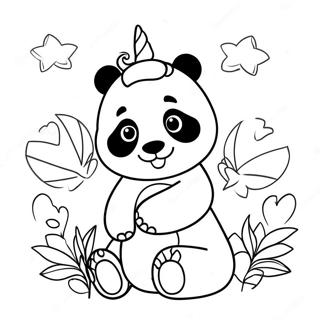 Unicorn Panda Coloring Page 26403-21335