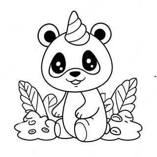 Unicorn Panda Coloring Page 26403-21336