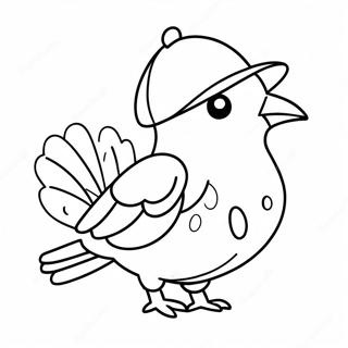 Funny Pigeon With A Hat Coloring Page 26444-21366