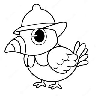 Funny Pigeon With A Hat Coloring Page 26444-21367