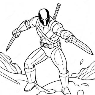 Deathstroke In Action Coloring Page 26484-21397