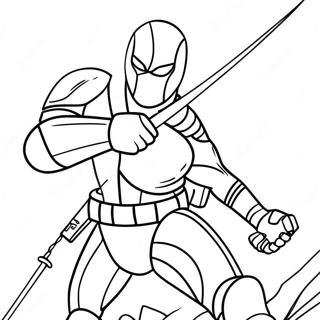 Deathstroke In Action Coloring Page 26484-21398