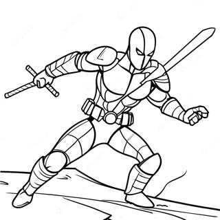 Deathstroke In Action Coloring Page 26484-21400