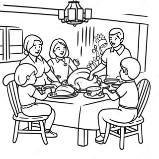 Thankful Family Gathering Coloring Page 26494-21402