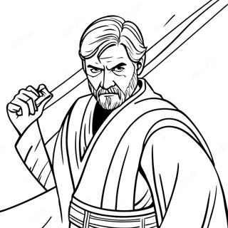 Obi Wan Kenobi In Battle Coloring Page 26504-21415