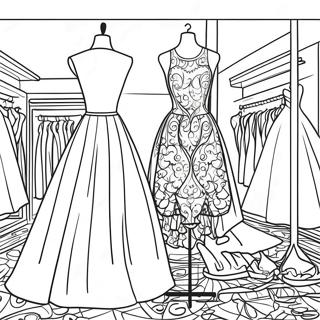 Fashion Mannequin With Dress Coloring Page 26544-21445