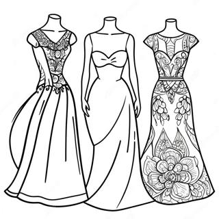 Fashion Mannequin With Dress Coloring Page 26544-21447