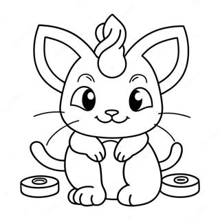 Cute Meowth With Coins Coloring Page 26564-21464