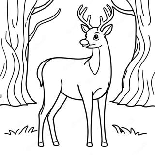 Majestic Buck Deer Standing Proud Coloring Page 26574-21466