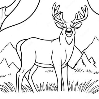 Majestic Buck Deer Standing Proud Coloring Page 26574-21467