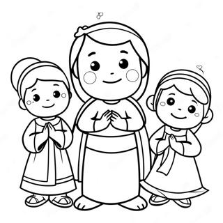 Adorable Bible Story Characters Coloring Page 26594-21487