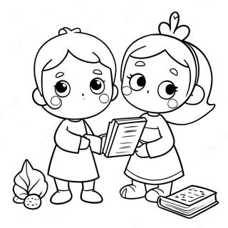 Adorable Bible Story Characters Coloring Page 26594-21488