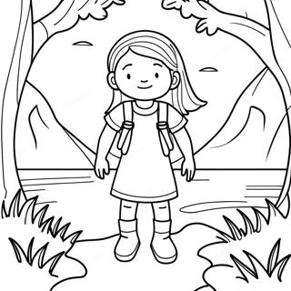 Adventurous Big Sister In Nature Coloring Page 26604-21501