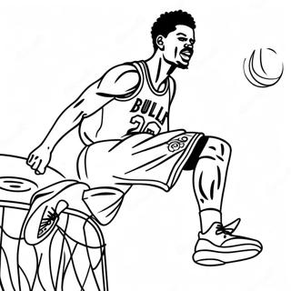 Jimmy Butler Dunking Coloring Page 26624-21509