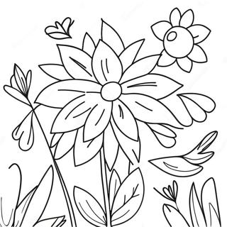 Beautiful Garden Flower Coloring Page 26644-21522