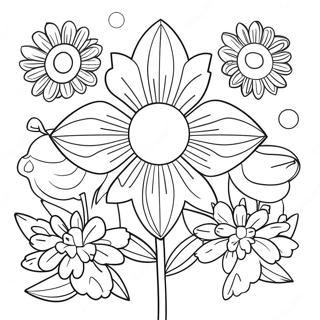 Beautiful Garden Flower Coloring Page 26644-21524