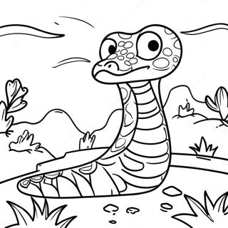 Cute Rattlesnake In The Desert Coloring Page 26664-21541