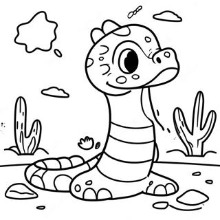 Cute Rattlesnake In The Desert Coloring Page 26664-21542