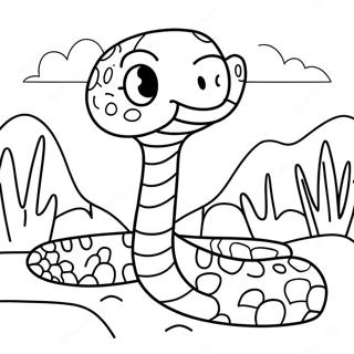 Cute Rattlesnake In The Desert Coloring Page 26664-21543