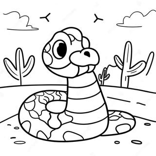 Cute Rattlesnake In The Desert Coloring Page 26664-21544