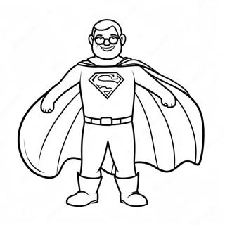 Funny Super Dad With Cape Coloring Page 26704-21569