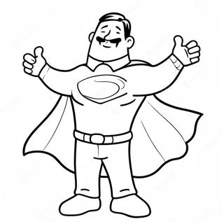 Funny Super Dad With Cape Coloring Page 26704-21570